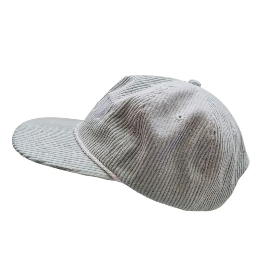 Vintage Y2K Corduroy “JEJU” Baseball Cap Mint Green Snapback Hat Casual Coastal